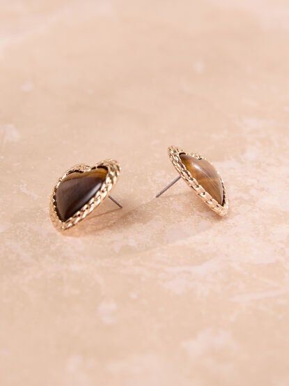 Twisted Heart Stud Earrings - TULLABEE