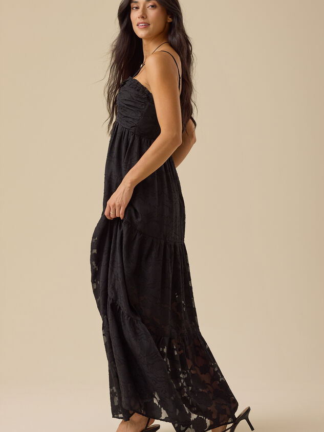 Hazel Ruched Front Maxi Dress Detail 3 - TULLABEE