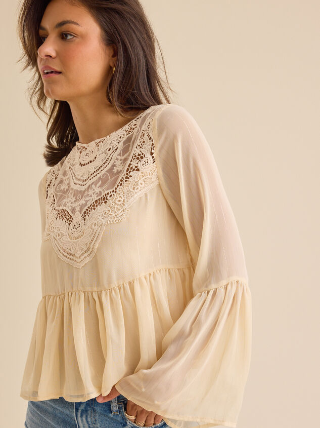 Mia Embroidered Lace Top Detail 4 - TULLABEE