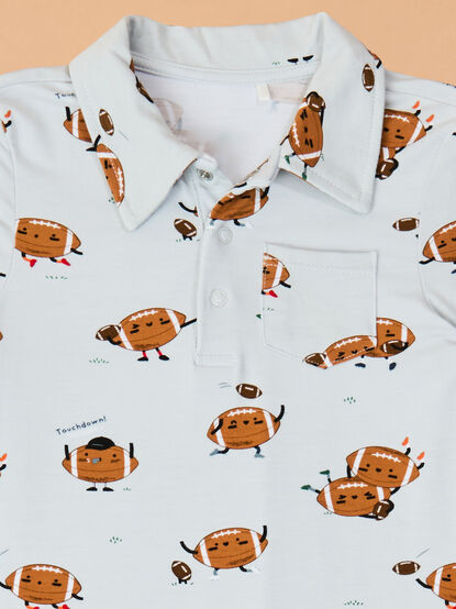 Playful Footballs Polo Romper - TULLABEE