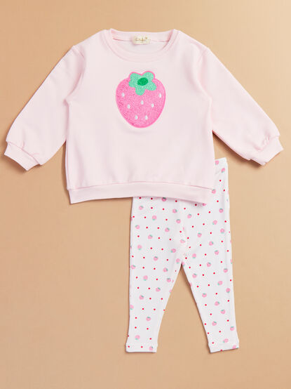 Strawberry Patch Sweatshirt and Pant Set - TULLABEE