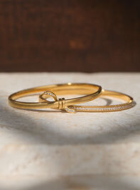 Stainless Steel Diamond Knot Bangle Set - TULLABEE