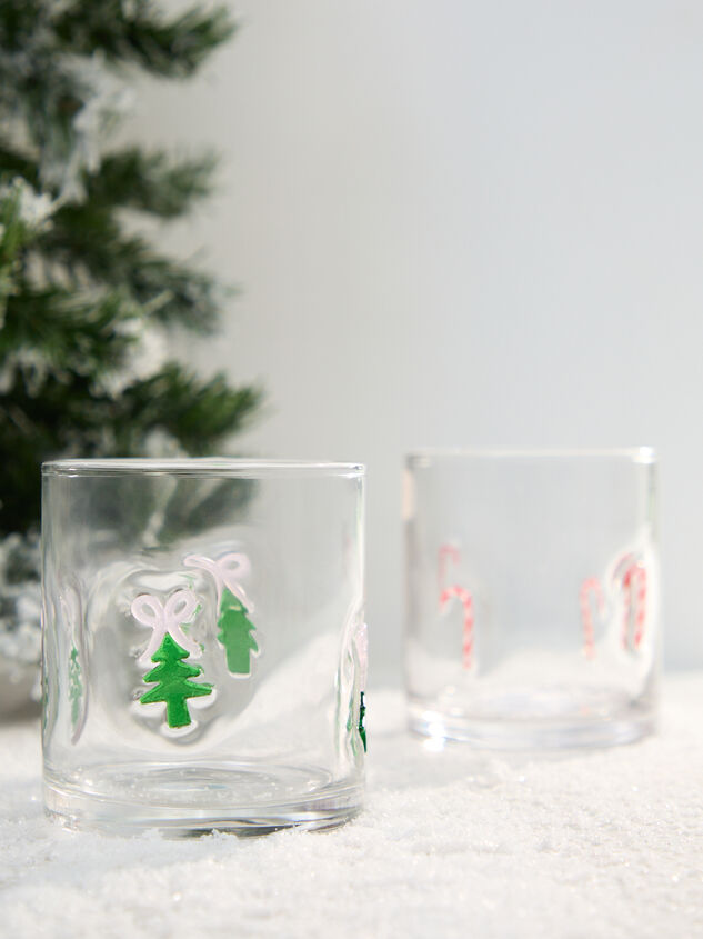Pink Bows And Pines Juice Glass Detail 4 - TULLABEE