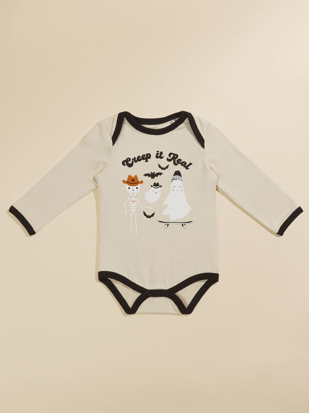 Creep It Real Ringer Bodysuit Detail 2 - TULLABEE