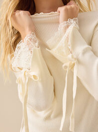 Sierra Lace Mock Neck Top Detail 2 - TULLABEE
