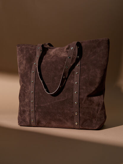 Jackson Studded Suede Tote - TULLABEE