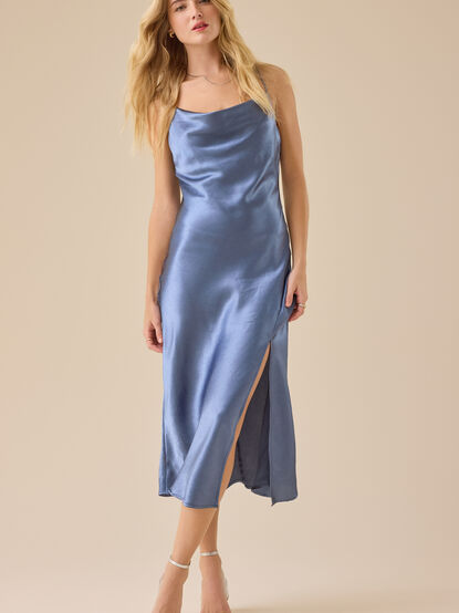 Andrea Satin Maxi Dress - TULLABEE