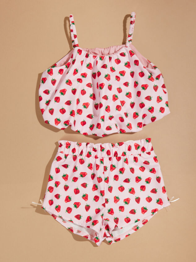 Strawberry Bow Shorts Detail 2 - TULLABEE