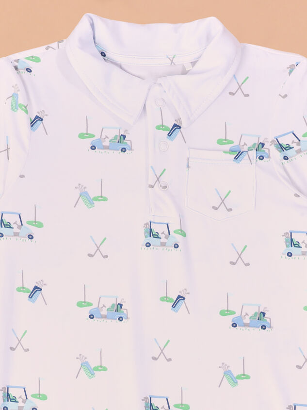 Little Caddy Polo Romper Detail 2 - TULLABEE