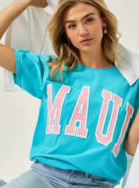 Maui Oversized Graphic Tee Detail 2 - TULLABEE
