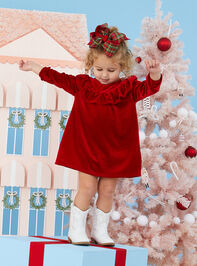 Angelina Velvet Ruffle Dress - TULLABEE