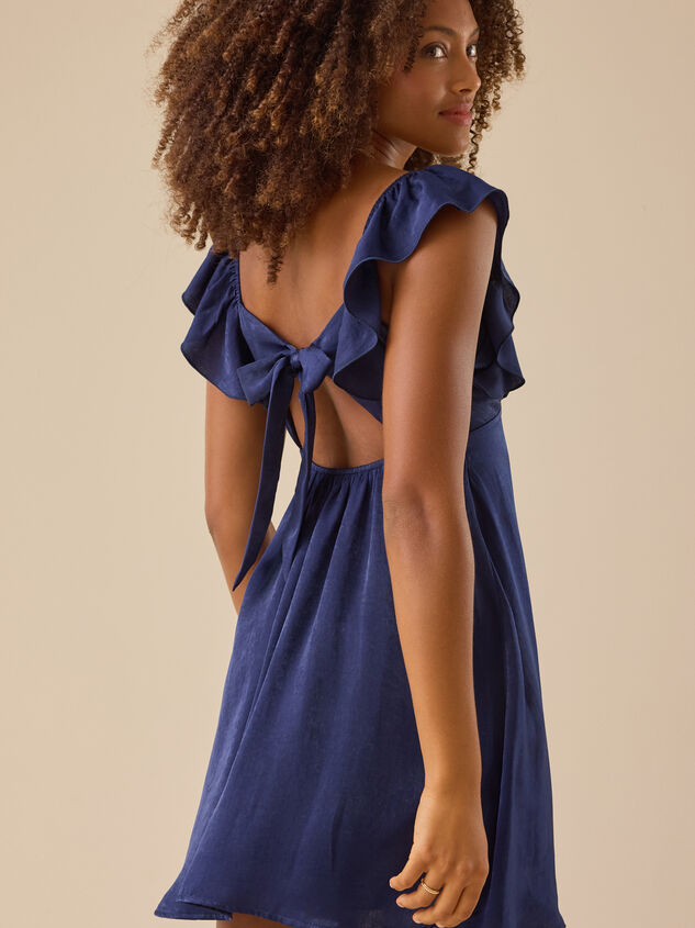 Leanne Satin Mini Dress Detail 2 - TULLABEE