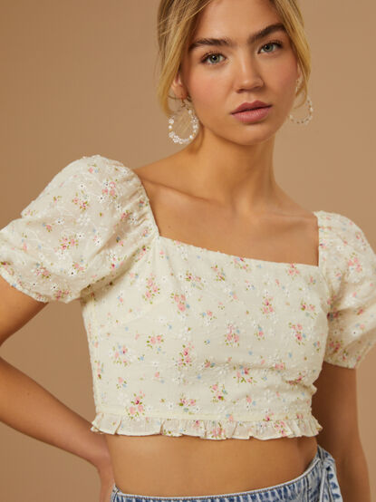 Blossom Puff Sleeve Floral Top - TULLABEE
