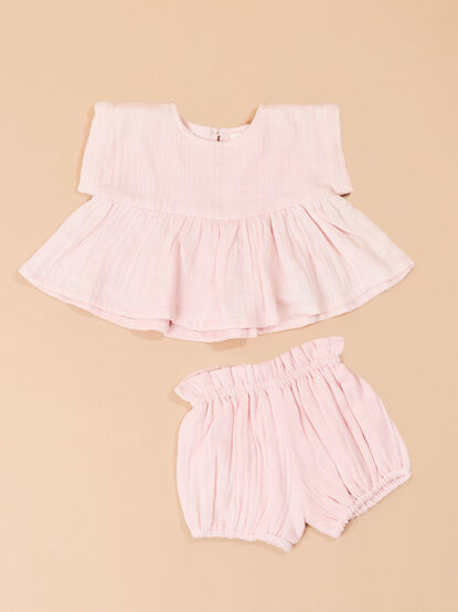 Carly Blush Dress and Bloomer Set - TULLABEE