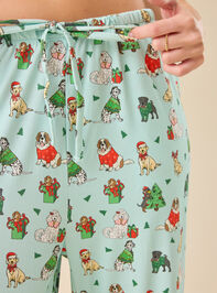 Festive Pups Pajama Pant Detail 3 - TULLABEE