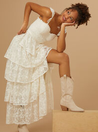 Umber Embroidered Lace Dress Detail 6 - TULLABEE