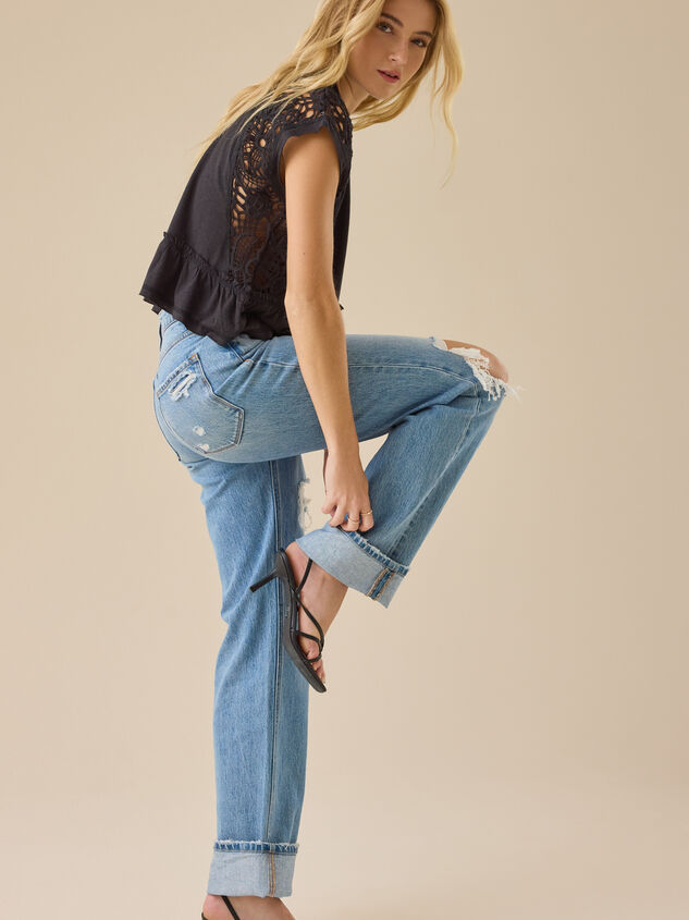 Micah Lace Peplum Top Detail 4 - TULLABEE