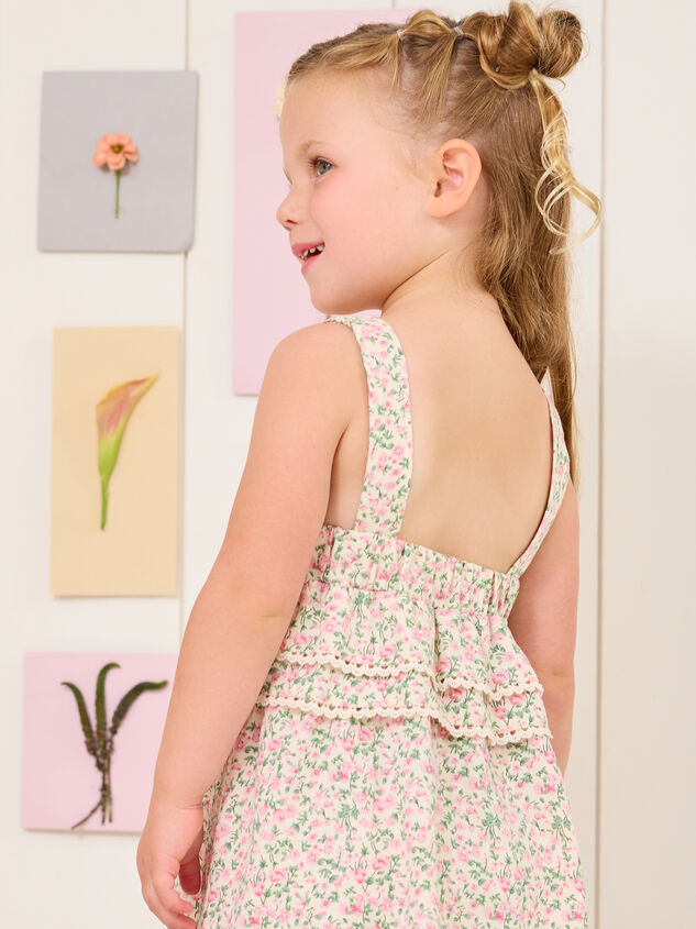 Sara Ruffle Back Floral Dress Detail 5 - TULLABEE
