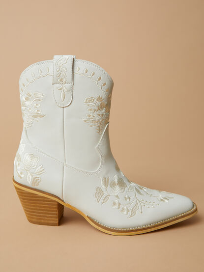 Caroline Embroidered Western Booties - TULLABEE