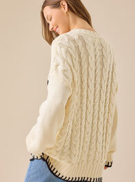 Cierra Cable Whipstitch Sweater Detail 5 - TULLABEE