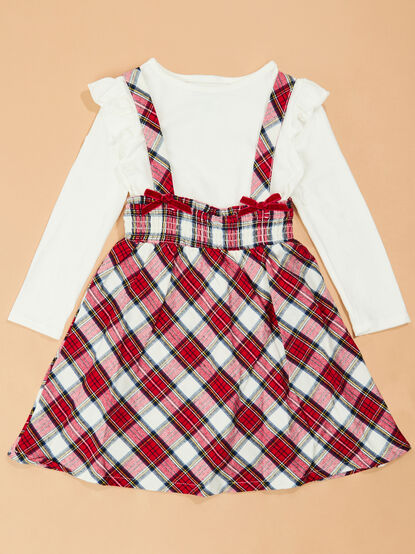 Charlie Toddler Plaid Dress Overall with Top - TULLABEE