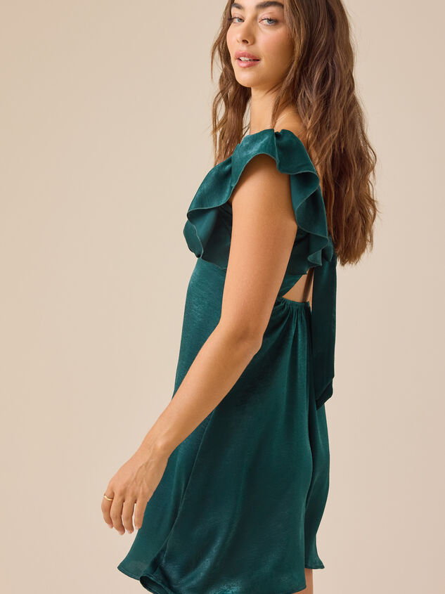 Rosalie Satin Mini Dress Detail 4 - TULLABEE