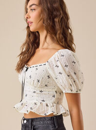 Beverley Bow Babydoll Top Detail 4 - TULLABEE