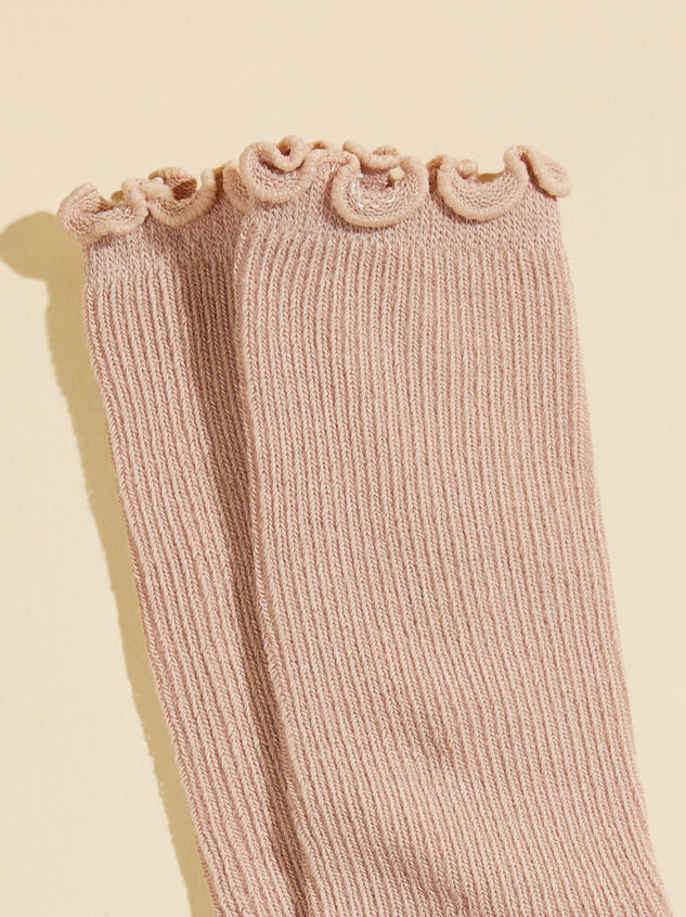 Anna Ribbed Crew Socks Detail 2 - TULLABEE