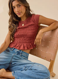 Annaleigh Smocked Fitted Tee Detail 6 - TULLABEE