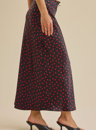Heart Satin Midi Skirt Detail 4 - TULLABEE
