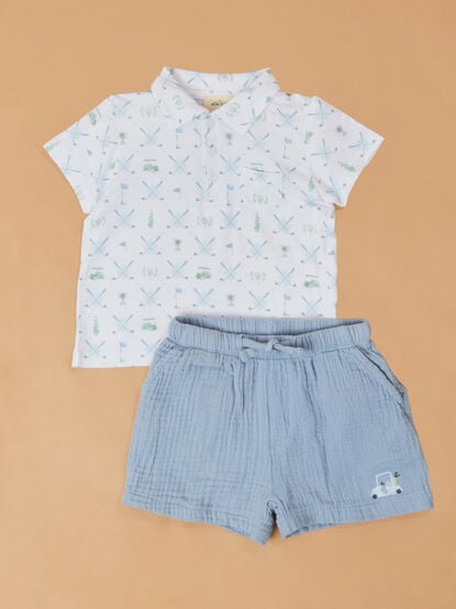 Ellis Golf Top and Shorts Baby Set - TULLABEE