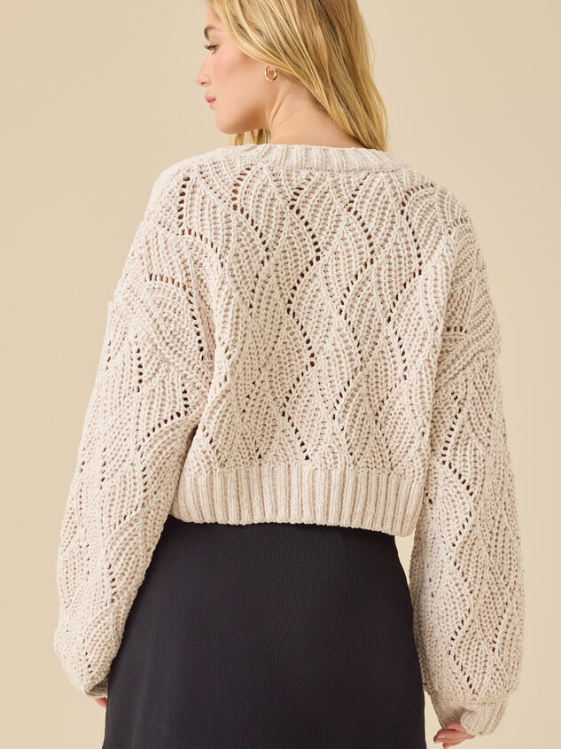 Hilaria Chenille Cardigan Detail 5 - TULLABEE