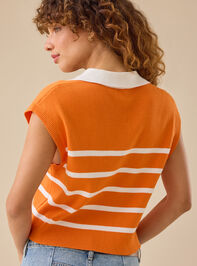 Linda Striped Boxy Sweater Vest Detail 6 - TULLABEE