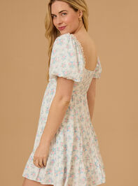 Nyari Tie Front Floral Mini Dress Detail 4 - TULLABEE