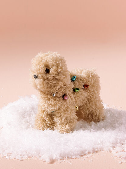 Blonde Furry Dog Christmas Ornament - TULLABEE