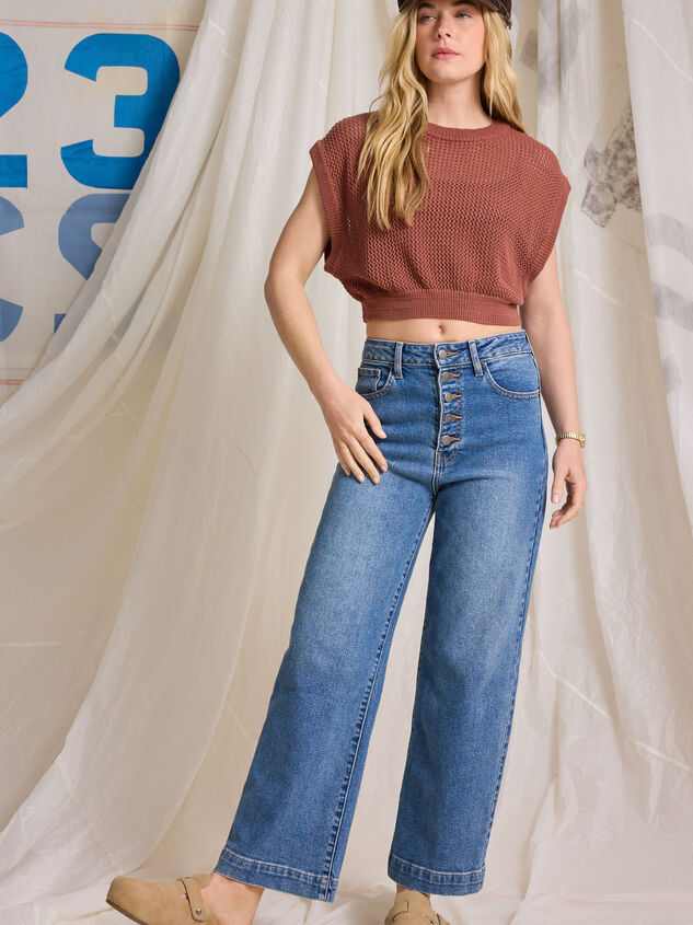 Brett Wide Leg Jeans Detail 2 - TULLABEE