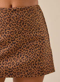 Brynnie Leopard Suede Skort Detail 2 - TULLABEE