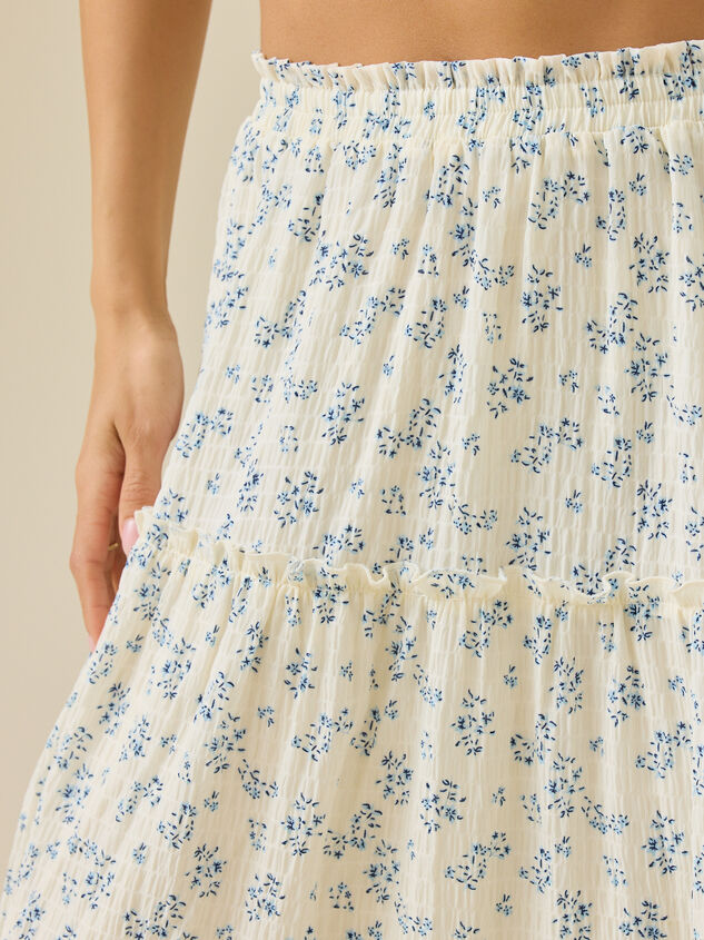 Catelyn Floral Midi Skirt Detail 2 - TULLABEE