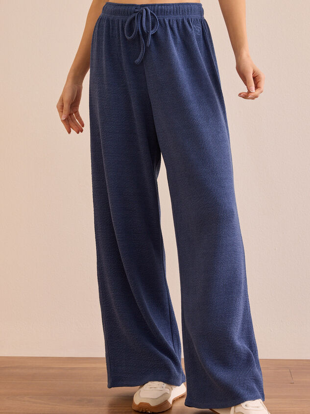 Balanced Ease Ribbed Wide Leg Pants Detail 3 - TULLABEE