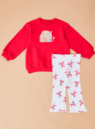 Gingerbread Bow Top and Pants Toddler Set - TULLABEE