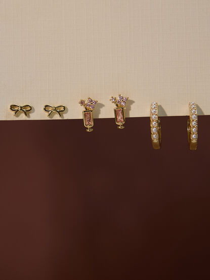 Bubbly & Bows Earring Set - TULLABEE