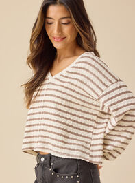 Raelynn V-Neck Striped Top Detail 3 - TULLABEE
