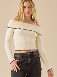 Mia Whipstitch Off Shoulder Sweater - TULLABEE