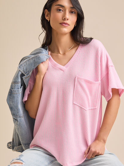 Alessia Ribbed Tunic Top - TULLABEE