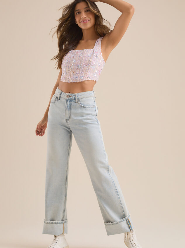 Ella Floral Sequin Tweed Corset Detail 8 - TULLABEE