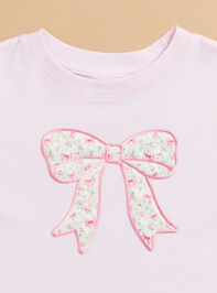 Ava Floral Bow Patch Tee Detail 3 - TULLABEE