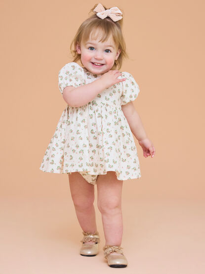 Mallory Floral Mini Dress and Bloomer Set - TULLABEE