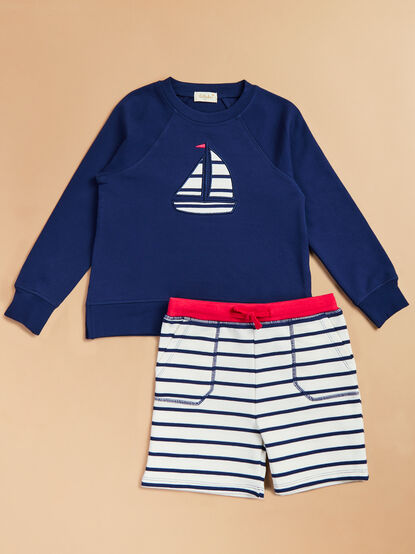 Sail Away Sweatshirt and Short Set - TULLABEE