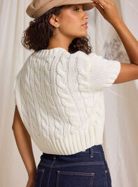 Juliet Cable Cropped Cardigan Detail 4 - TULLABEE