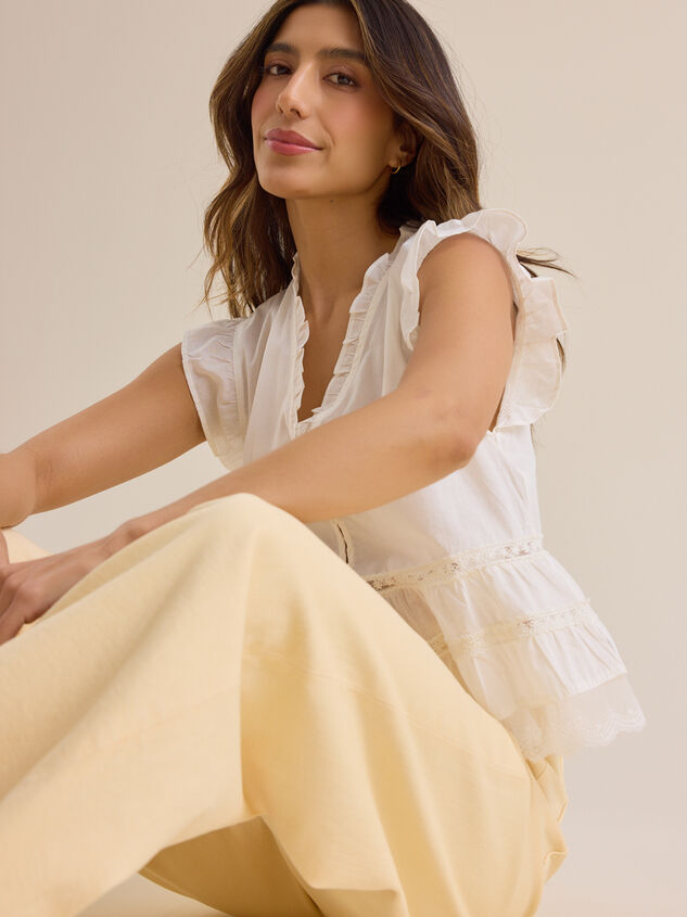 Wrenlee Flutter Sleeve Top Detail 3 - TULLABEE